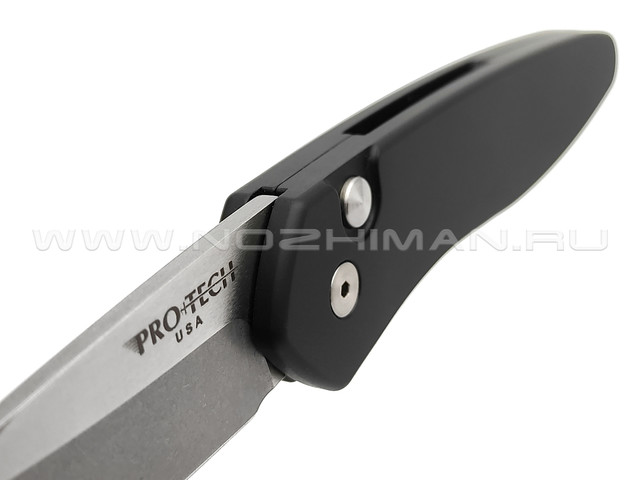 Нож Pro-Tech Newport 3405 сталь S35VN stonewash, рукоять Aluminum 6061-T6 black