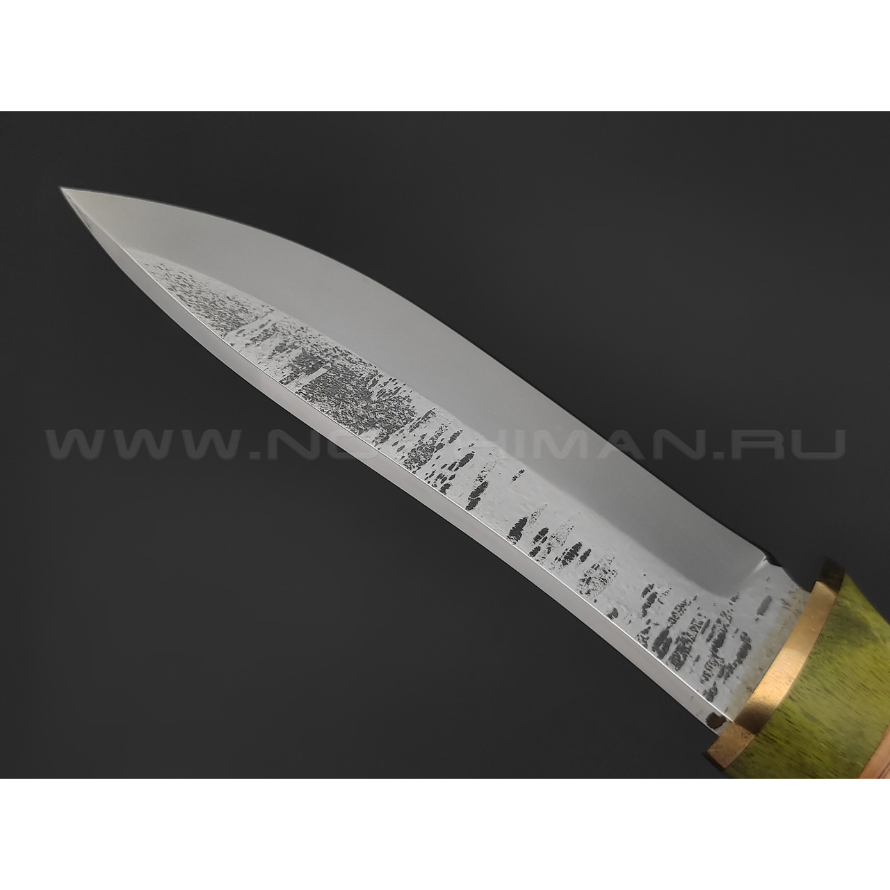 Кузница Коваль нож "Кабан" сталь 110Х18, рукоять Наборная береста, латунь