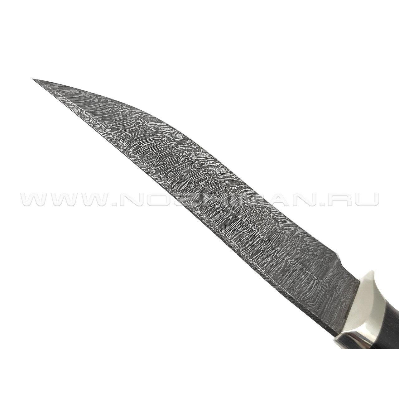 Кузница Коваль нож "Клыч" сталь Дамаск, рукоять Дерево граб, мельхиор