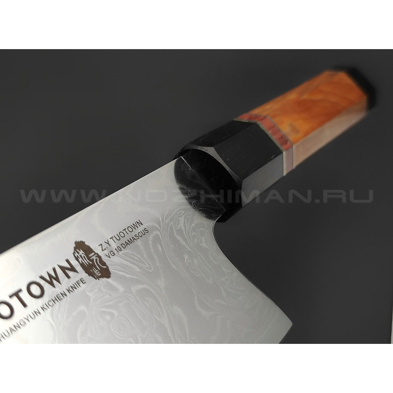 TuoTown кованый шеф нож DM002 сталь VG-10 Damascus, рукоять Эбен, падук