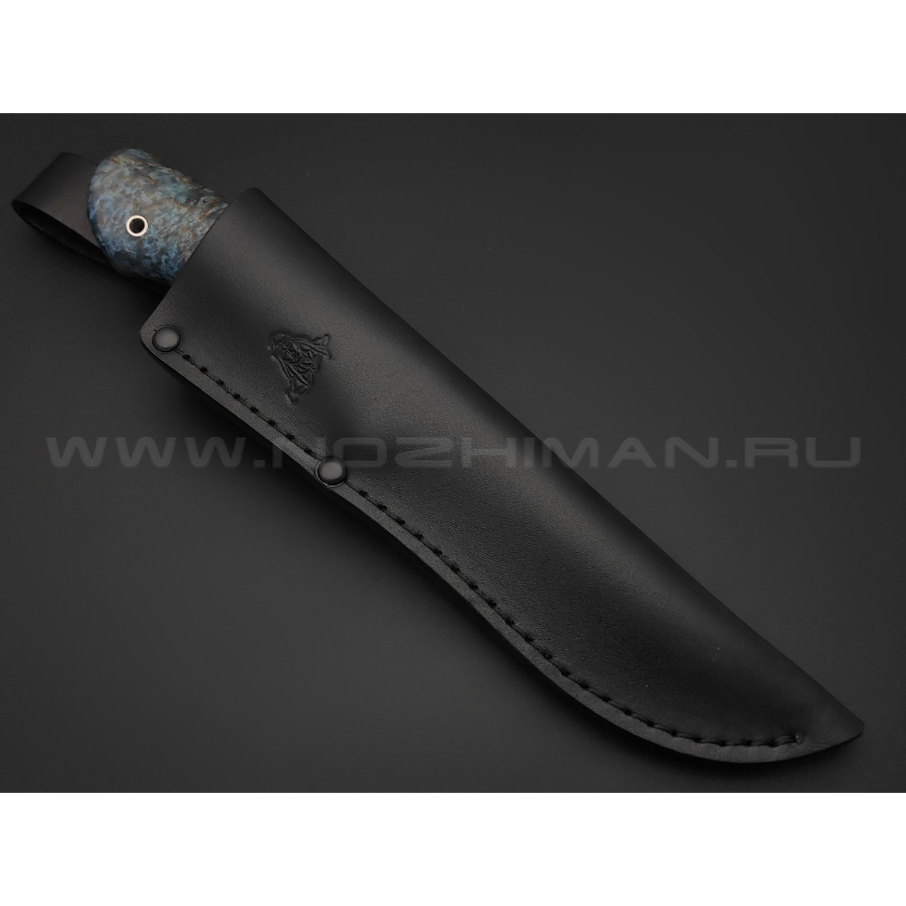 Кметь нож Панцуй сталь LO-K 2379, рукоять карельская береза, мельхиор