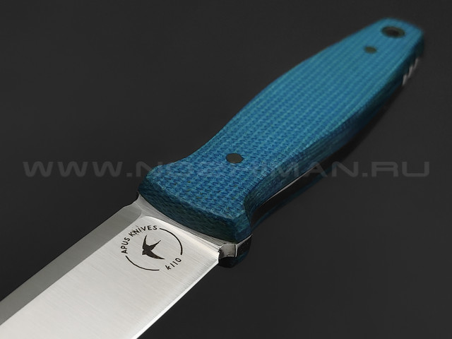 Apus Knives нож Jigger Mini сталь K110, рукоять Micarta blue