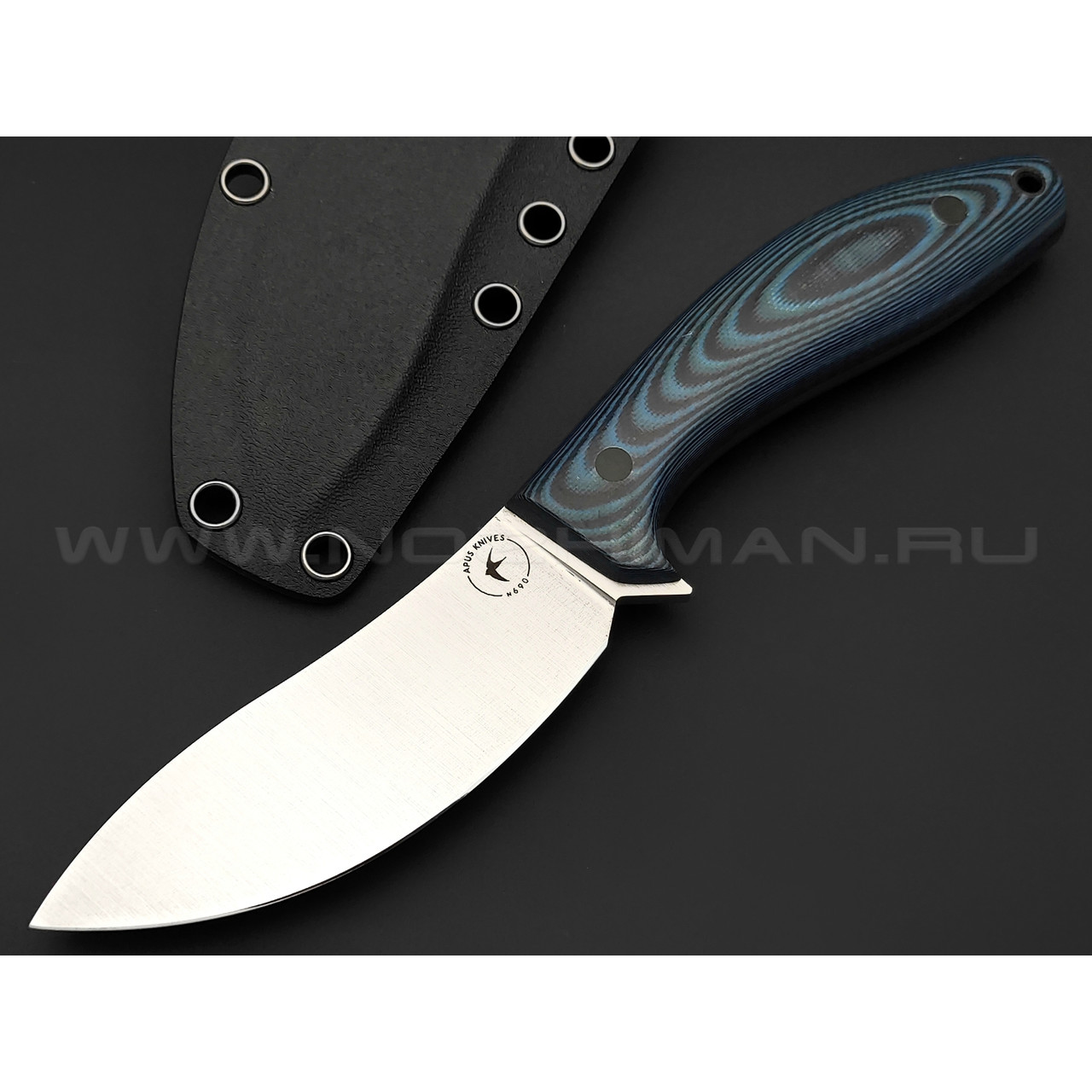 Апус нож Narbus сталь N690, рукоять G10 black & blue