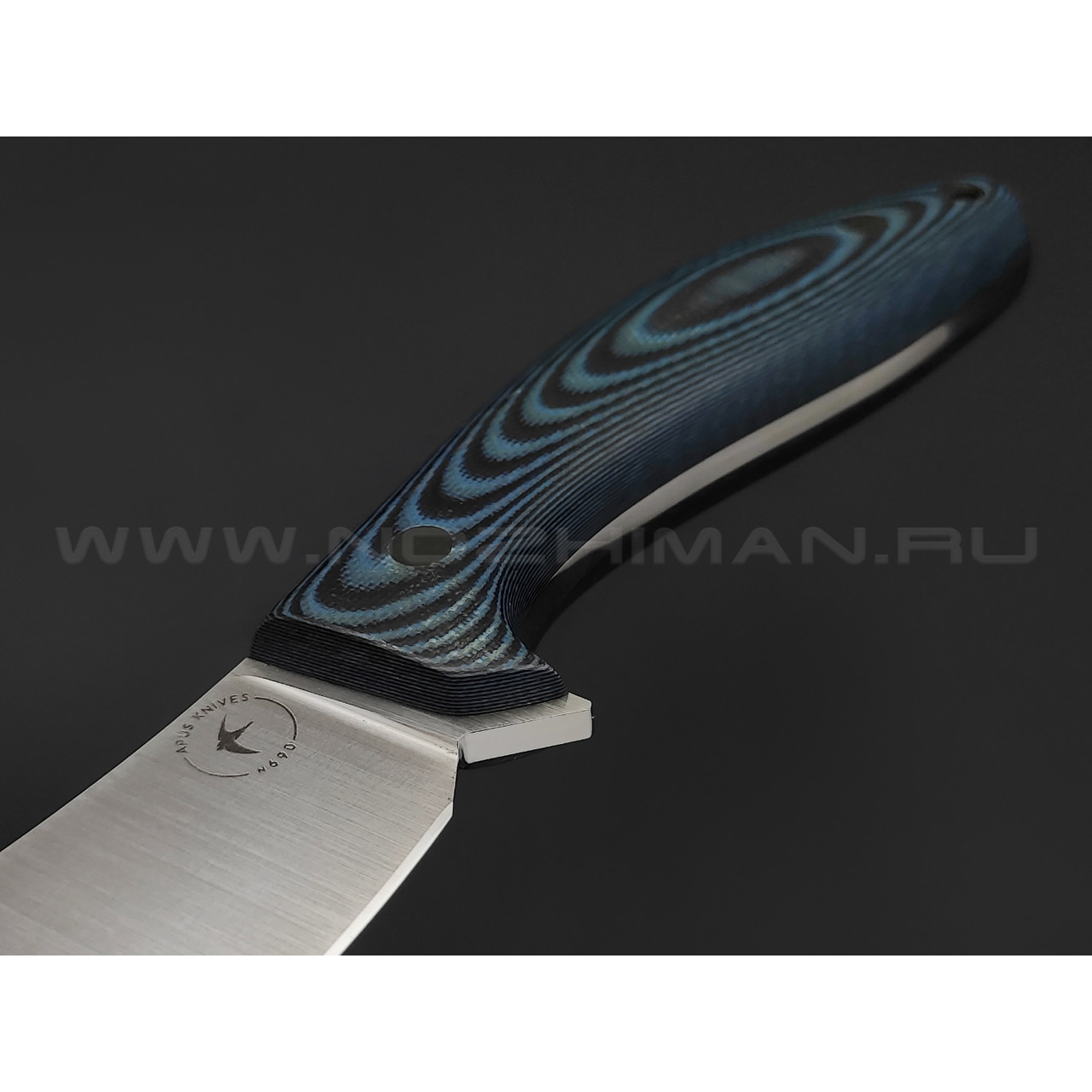 Апус нож Narbus сталь N690, рукоять G10 black & blue