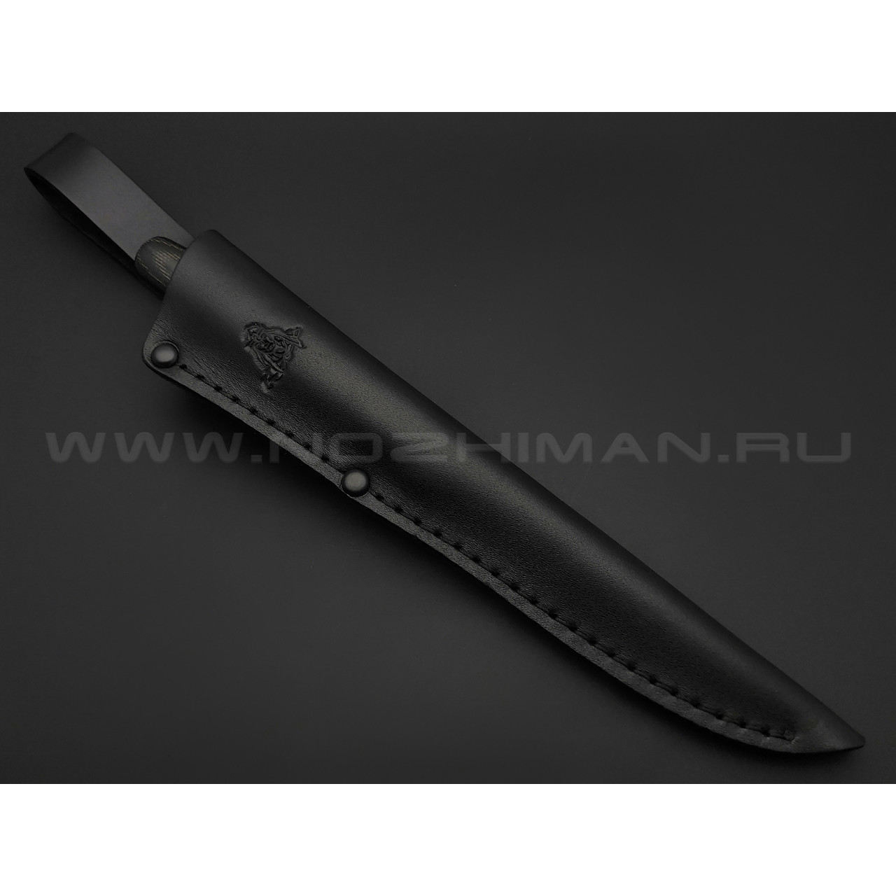Кметь нож Шило сталь M390, рукоять микарта, мельхиор