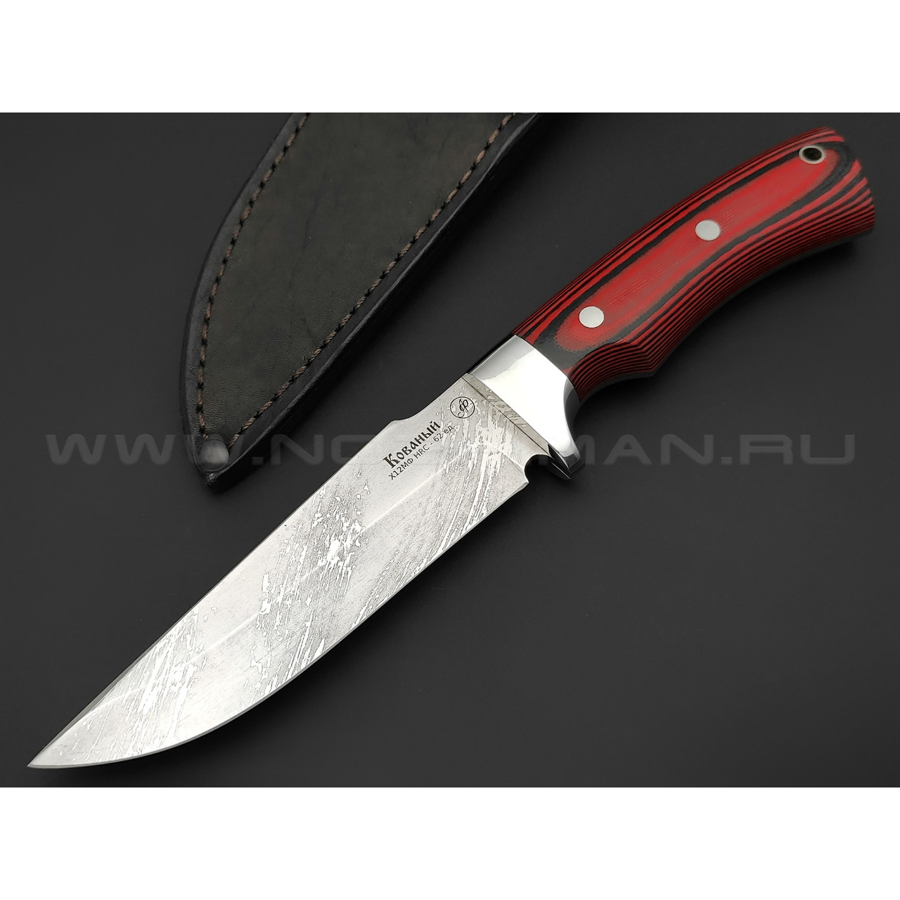 Нож "Ирбис" цм, сталь Х12МФ, рукоять G10 red & black (Фурсач А. А.)