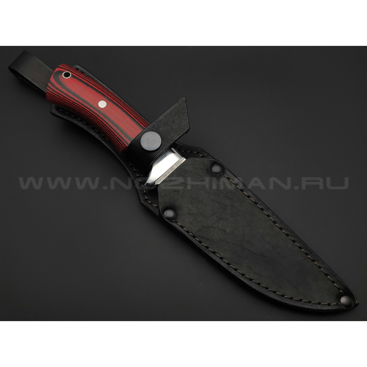 Нож "Ирбис" цм, сталь Х12МФ, рукоять G10 red & black (Фурсач А. А.)
