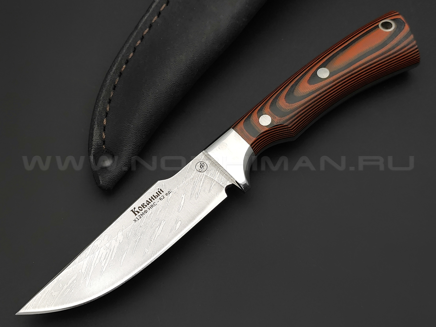 Нож "Ирбис" малютка, сталь Х12МФ, рукоять G10 black & orange (Фурсач А. А.)