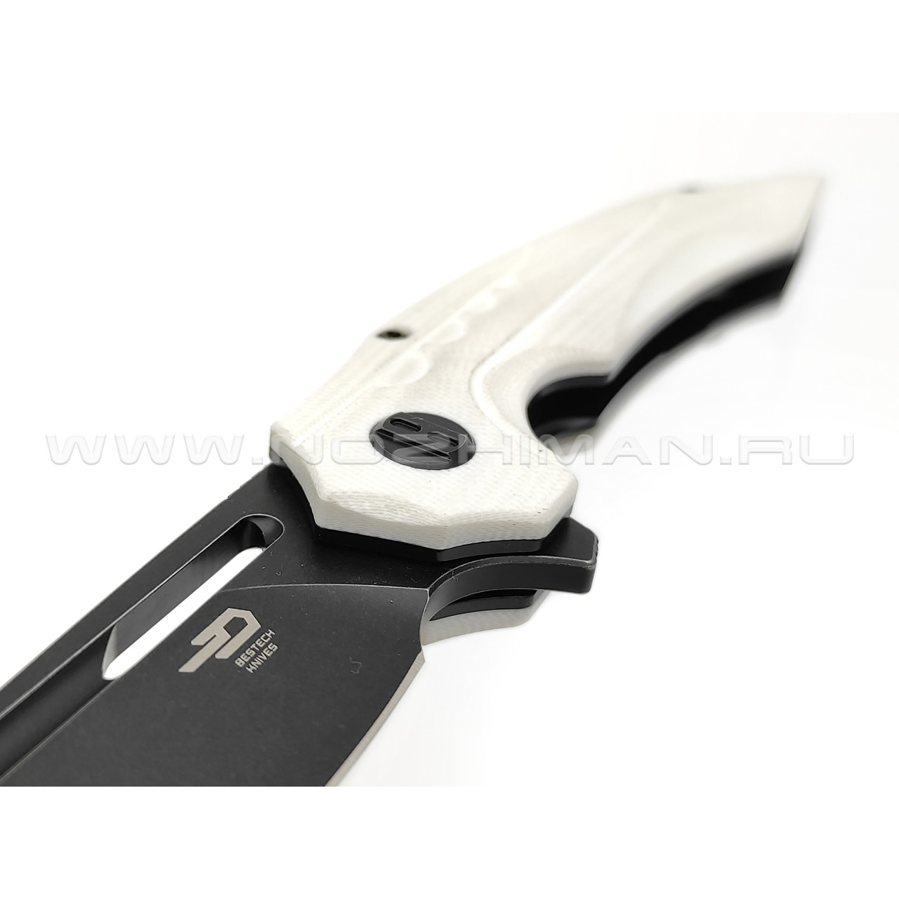 Нож Bestech Ornetta BG50E сталь D2 black, рукоять G10 white