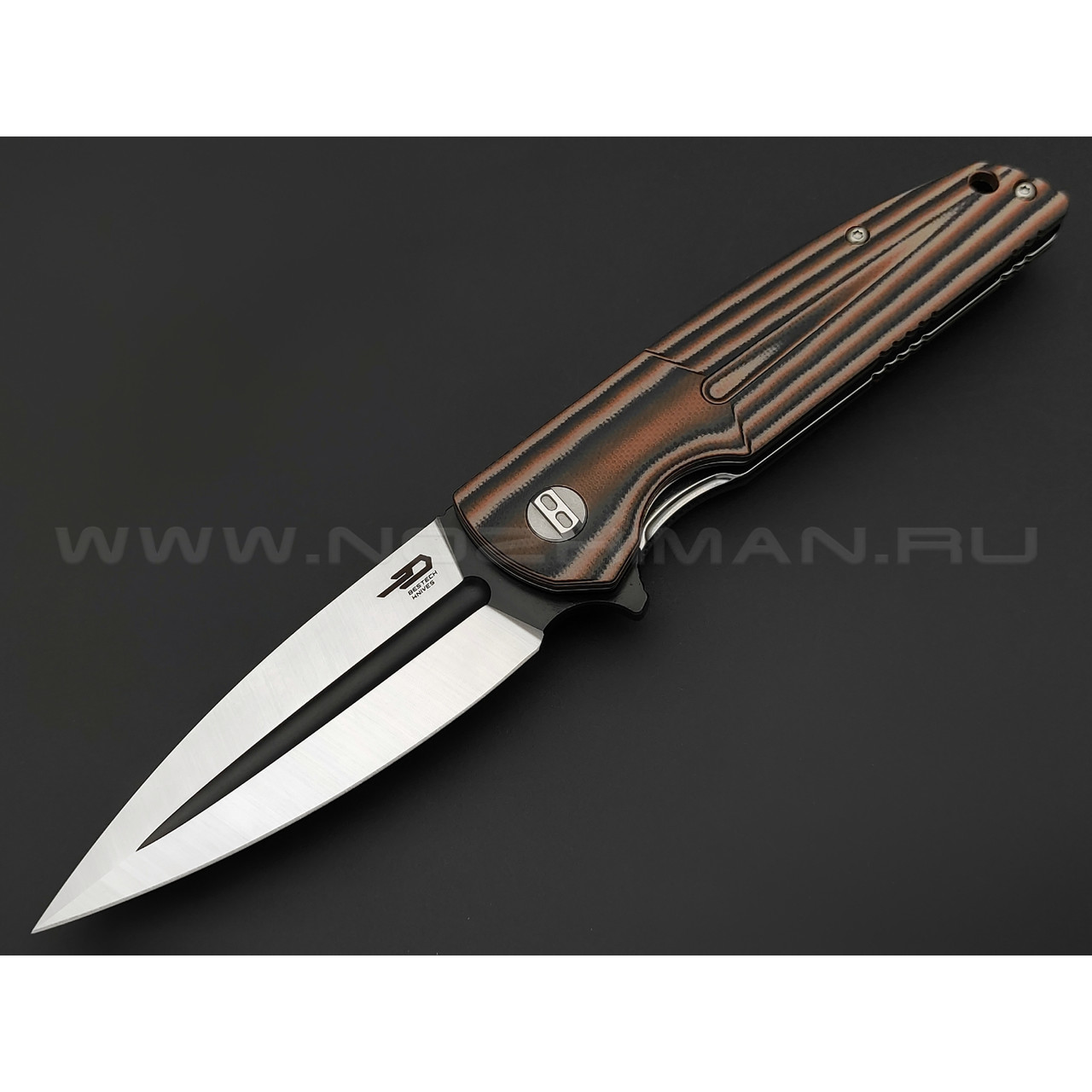 Нож Bestech Fin BG34C-2 сталь Sandvic 14C28N, рукоять G10 black & orange