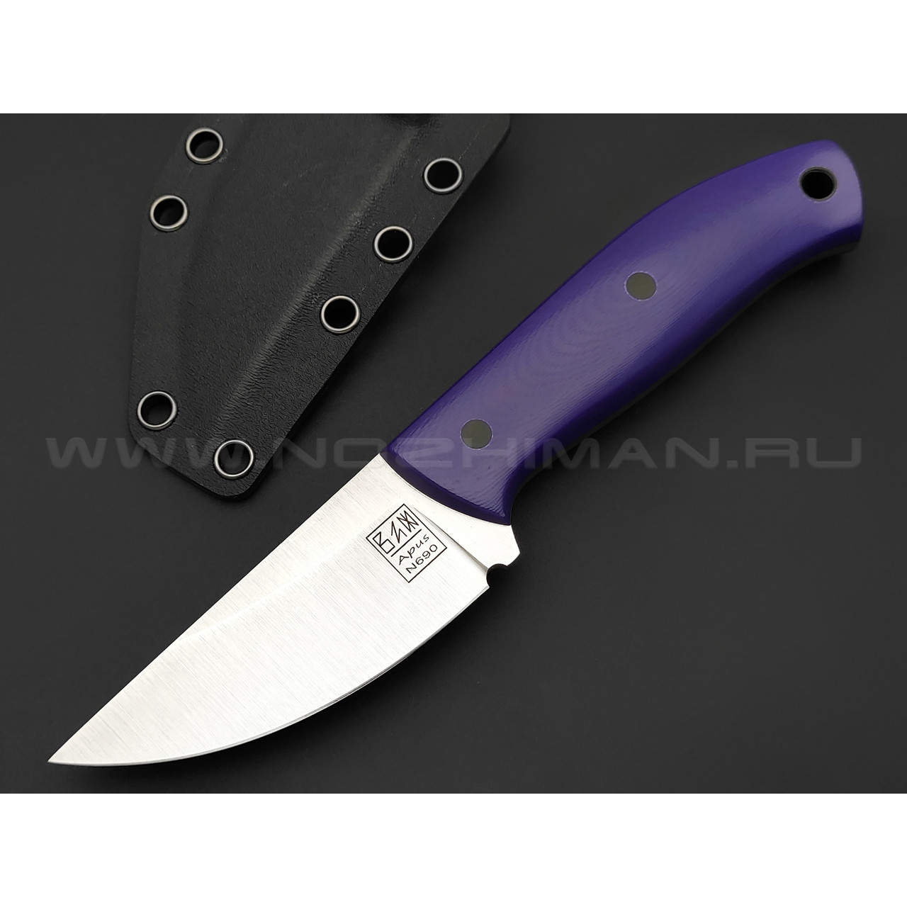 ZH Knives нож Персик сталь N690 satin, рукоять G10 purple