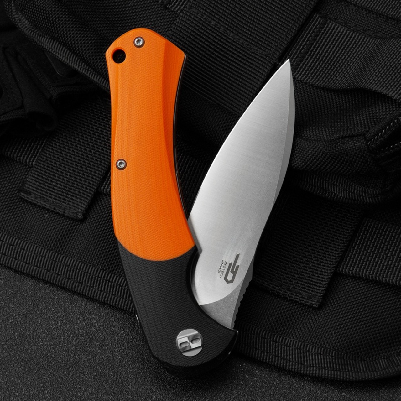 Нож Bestech Penguin BG32C сталь D2, рукоять G10 black & orange