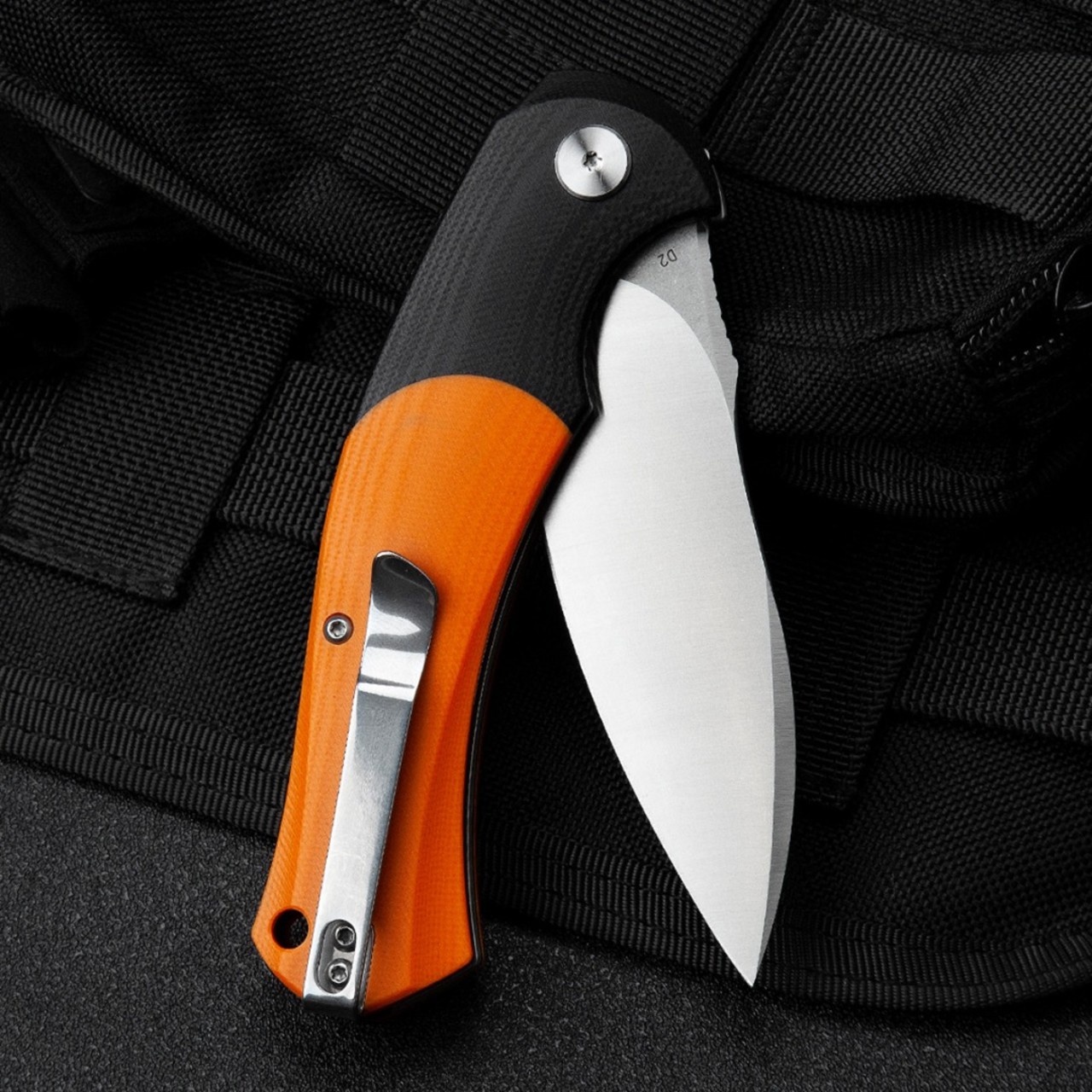Нож Bestech Penguin BG32C сталь D2, рукоять G10 black & orange
