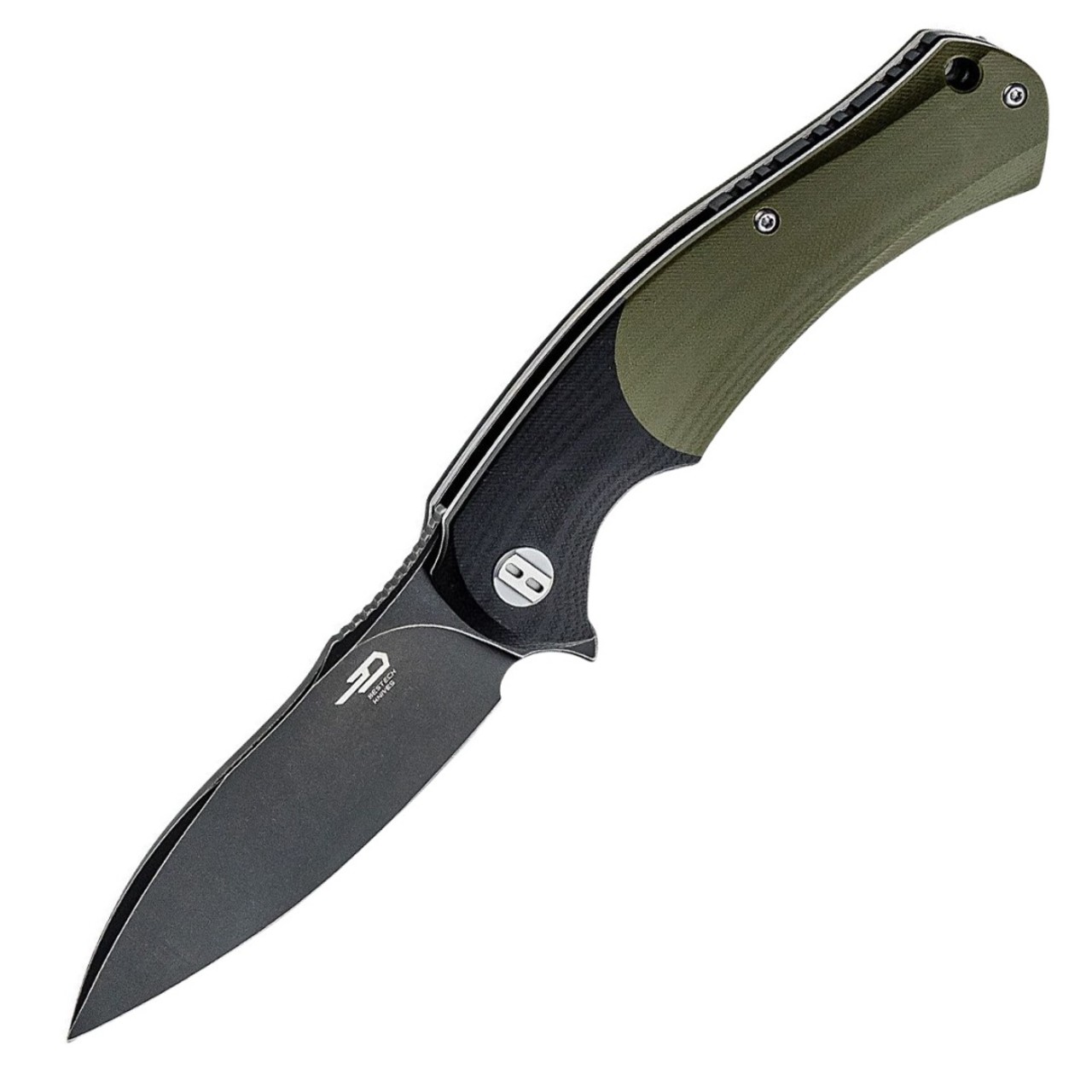 Нож Bestech Penguin BG32E сталь D2 блэквош, рукоять G10 black & green