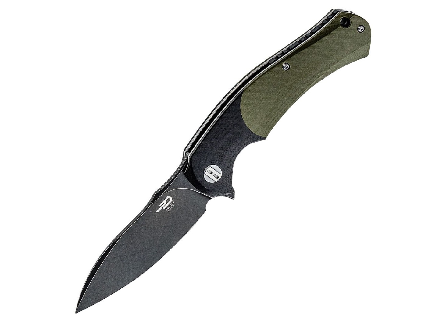 Нож Bestech Penguin BG32E сталь D2 blackwash, рукоять G10 black & green