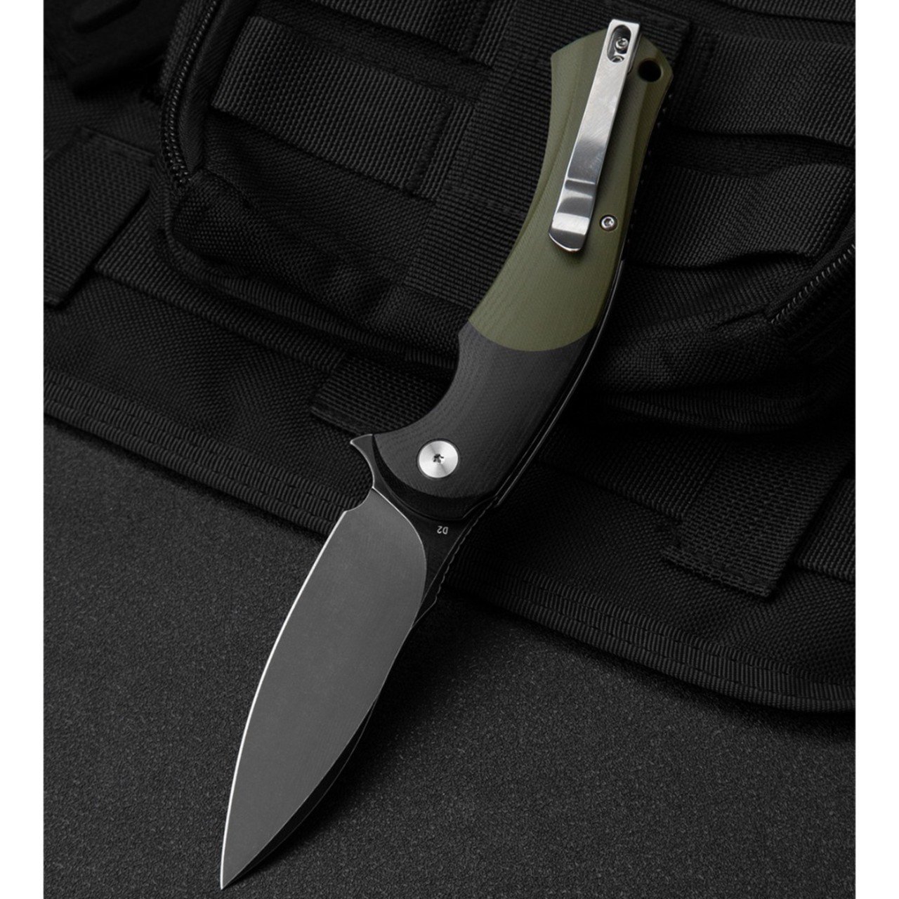 Нож Bestech Penguin BG32E сталь D2 блэквош, рукоять G10 black & green