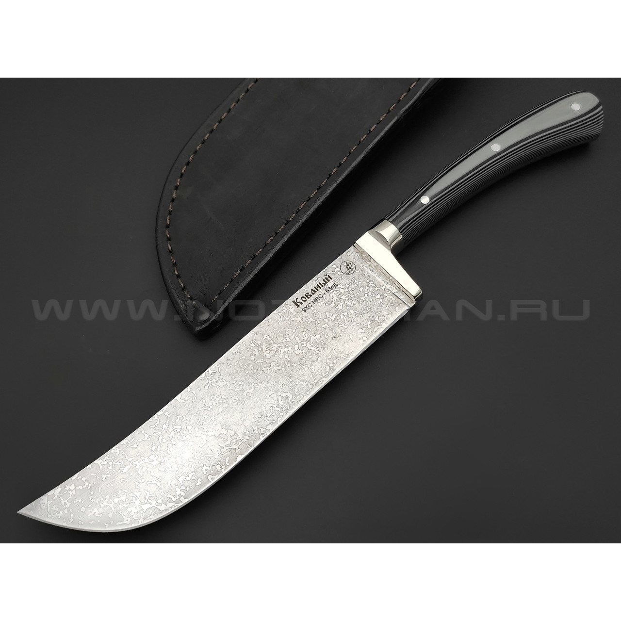 Нож "Пчак" сталь 9ХС, рукоять G10, мельхиор (Фурсач А. А.)