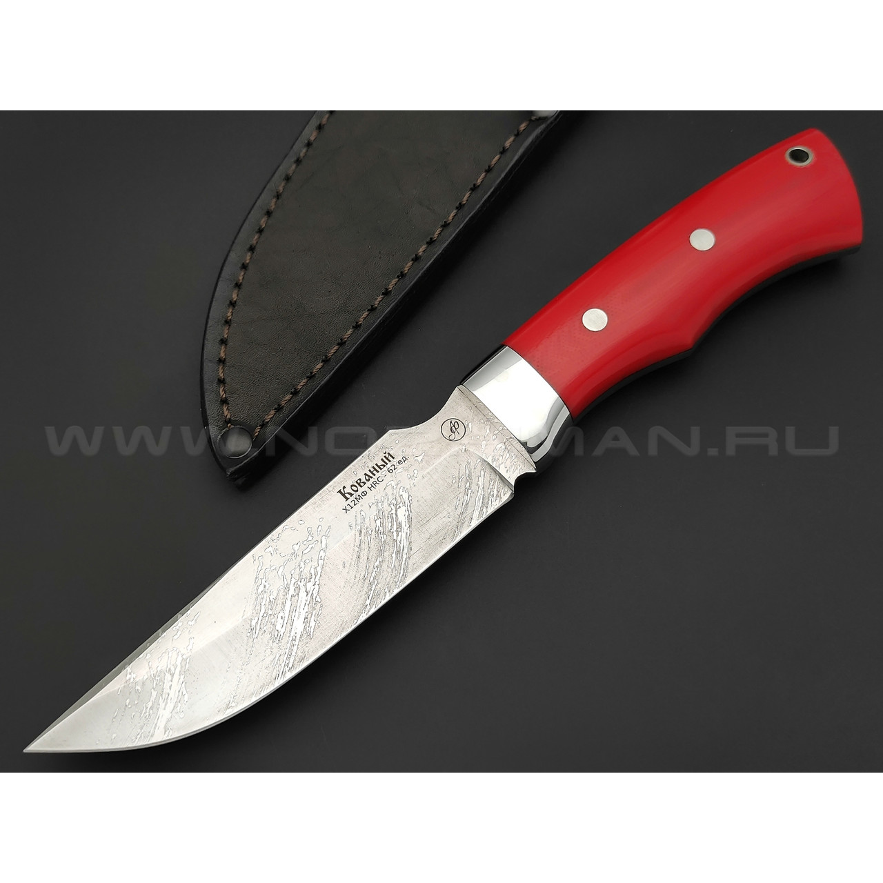 Фурсач А. А. нож Рысь цм, сталь Х12МФ, рукоять G10 red