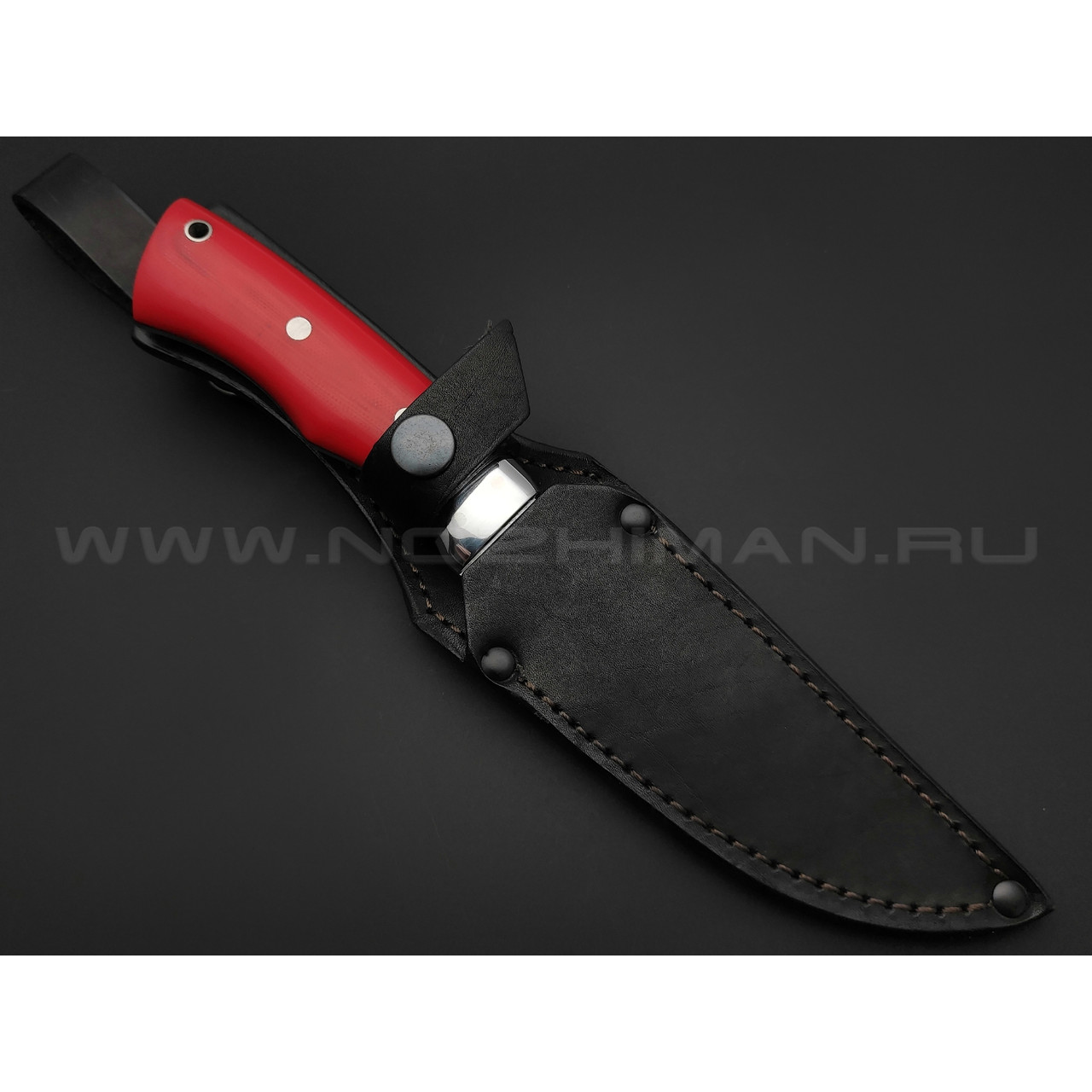 Фурсач А. А. нож Рысь цм, сталь Х12МФ, рукоять G10 red