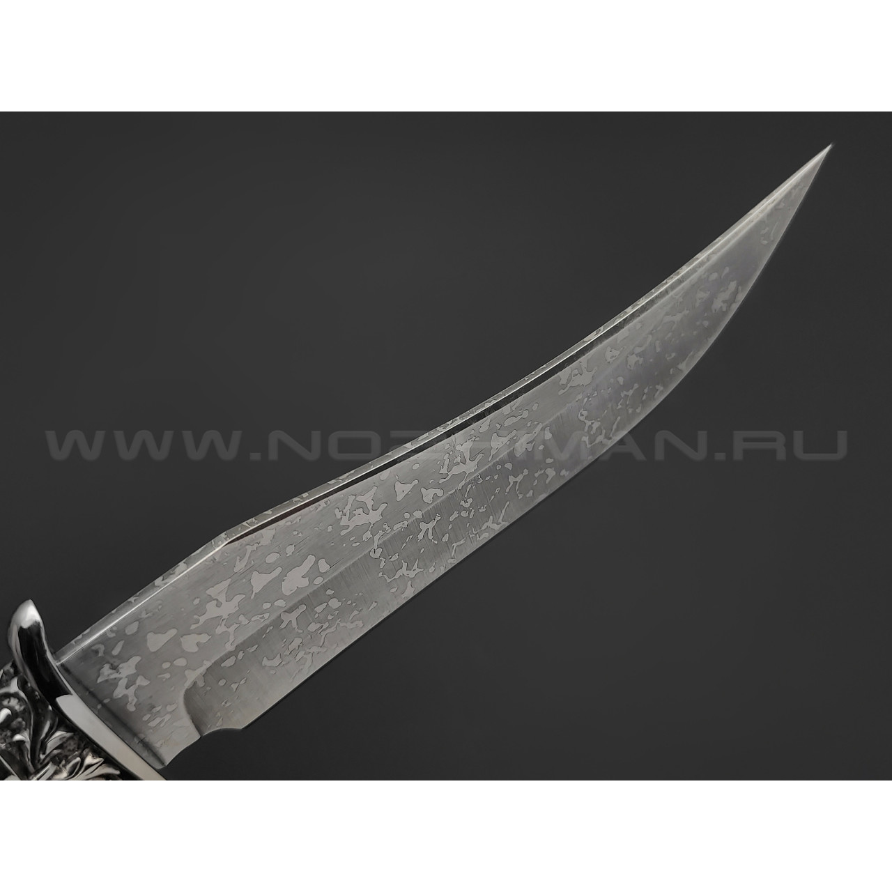 Нож "Рыбак-М" сталь Алмазка ХВ5, рукоять граб, мельхиор (Фурсач А. А.)
