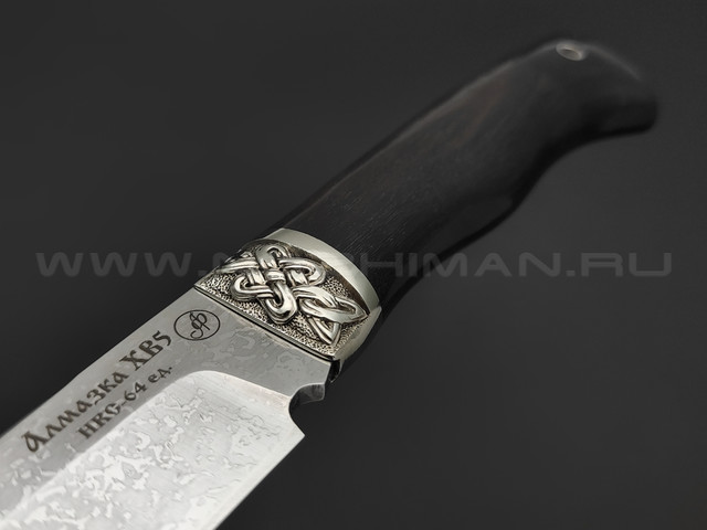 Нож "Шерхан" сталь Алмазка ХВ5, рукоять граб, мельхиор (Фурсач А. А.)