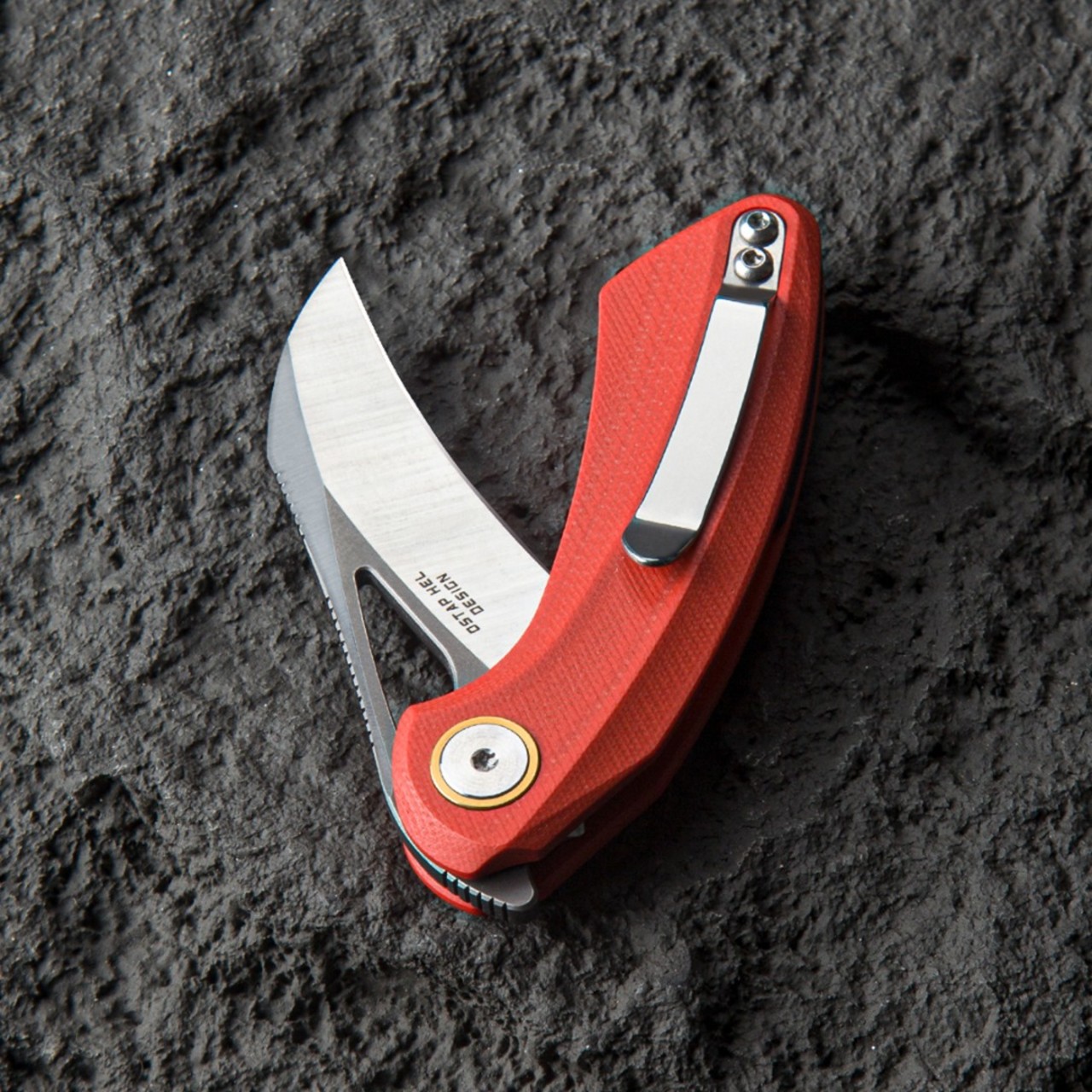 Нож Bestech Bihai BG53C-2 сталь 14C28N satin, рукоять G10 red