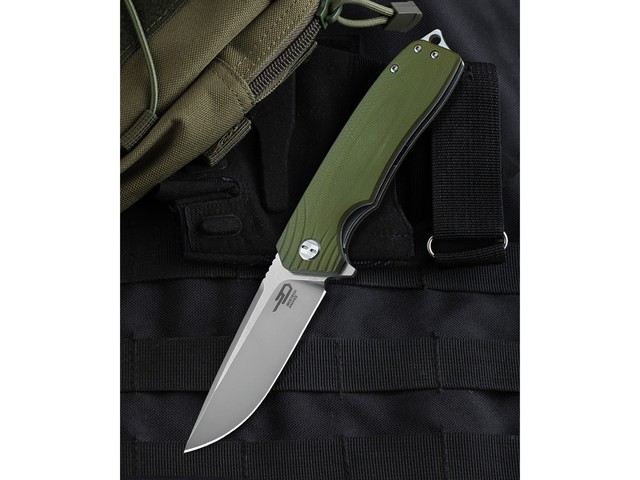 Нож Bestech Lion BG01B сталь D2, рукоять G10 green