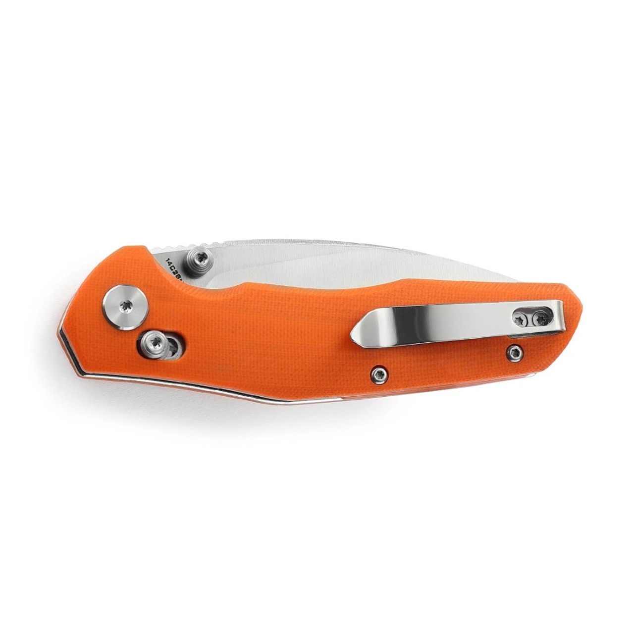 Нож Bestechman Ronan BMK02C сталь 14C28N satin, рукоять G10 orange
