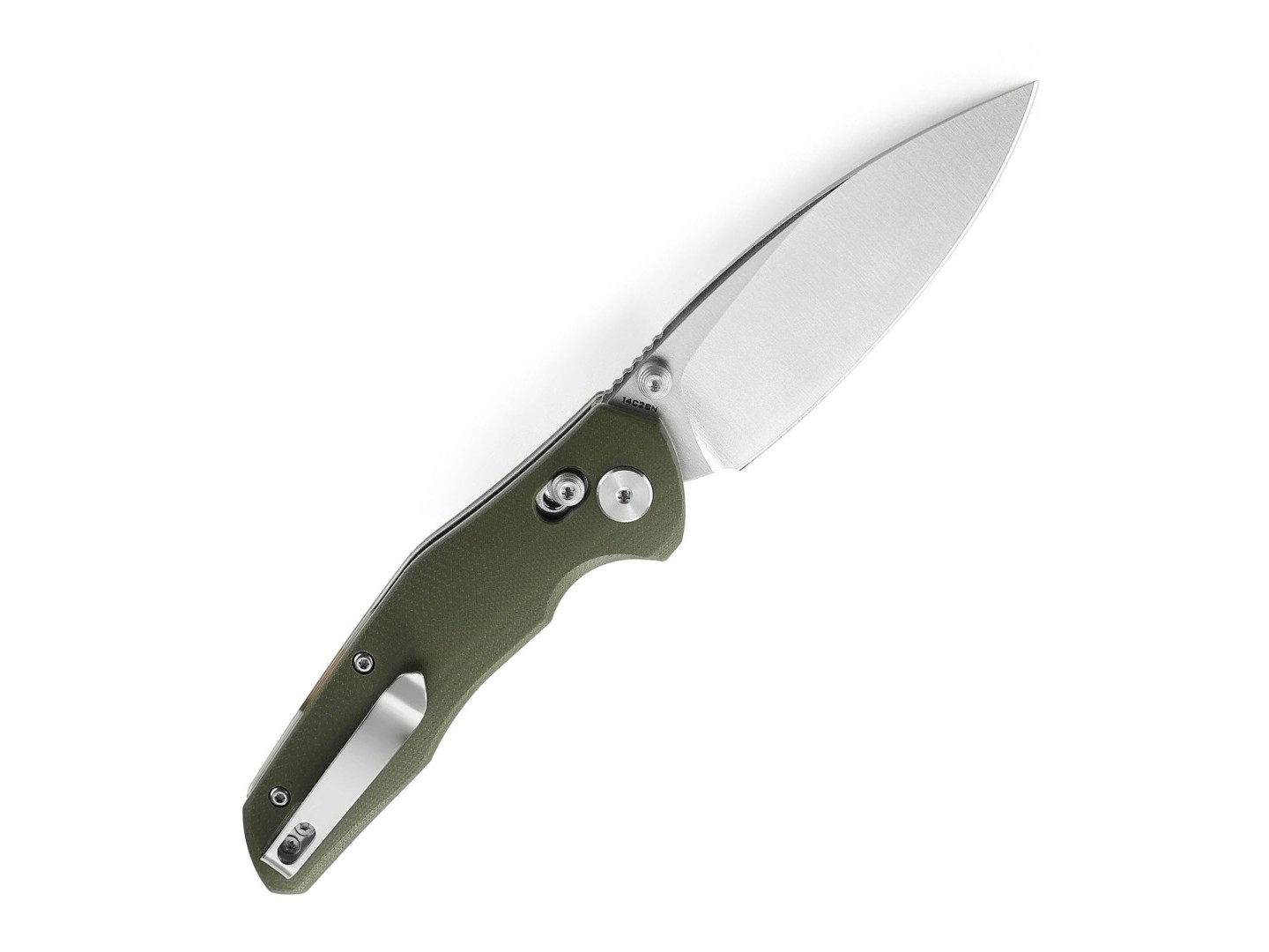 Нож Bestechman Ronan BMK02B сталь 14C28N satin, рукоять G10 OD green