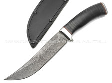 Нож "Боец-1" дамасская сталь, рукоять наборная кожа (Титов & Солдатова)