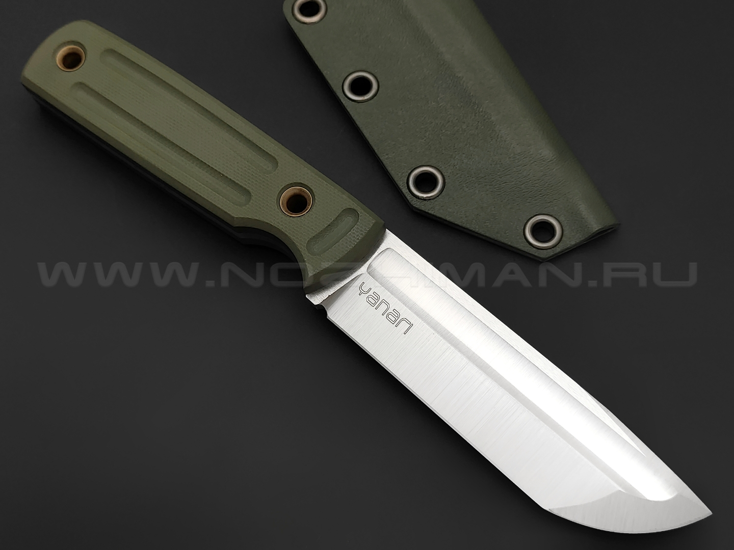 Нож Yanari средний сталь VG-10, рукоять G10 green, ножны kydex green