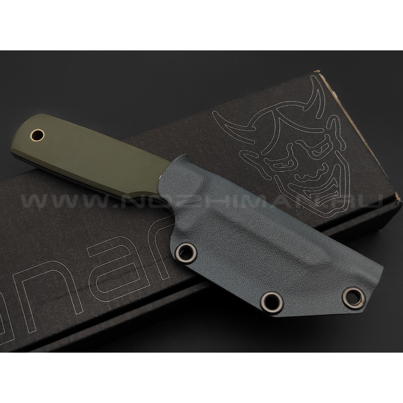 Нож Yanari малый сталь VG-10, рукоять G10 green, ножны kydex grey