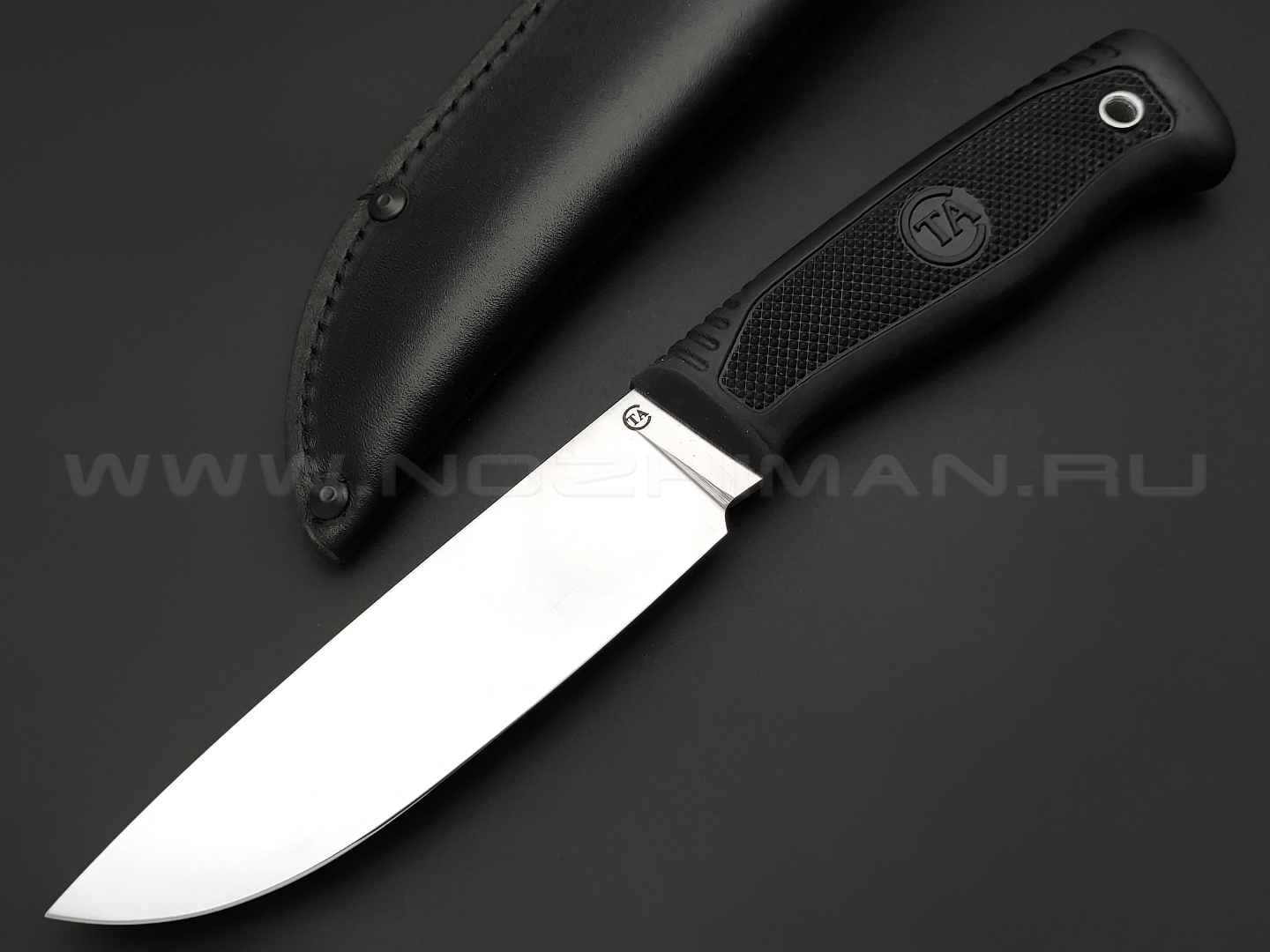 Нож №20 "Пласт-1Т" сталь 95Х18 сатин, рукоять резина (Титов и Солдатова)