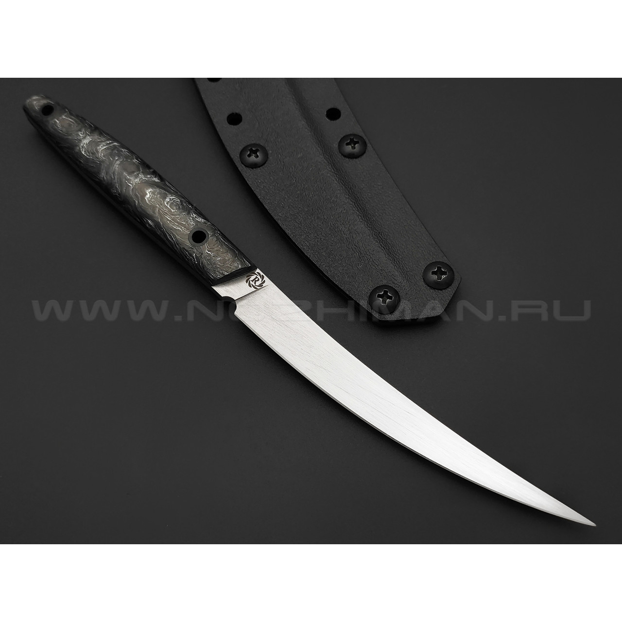 Нейрис нож Перс сталь CPM S125V, рукоять Карбон "Тёмная Материя - Серебро"