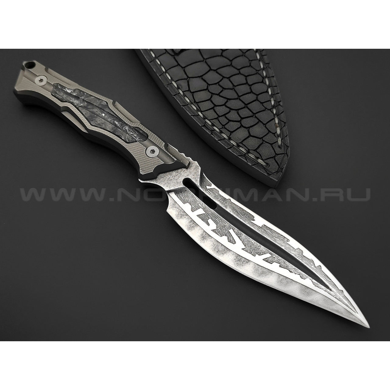 Neyris Knives нож Shad сталь CPM Magnacut, рукоять Titanium, carbon fiber dark matter silver