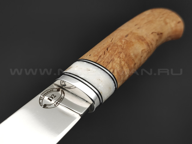 Нож "Финский 7-СО" сталь D2, рукоять карельская береза, кориан (Стальные Бивни)