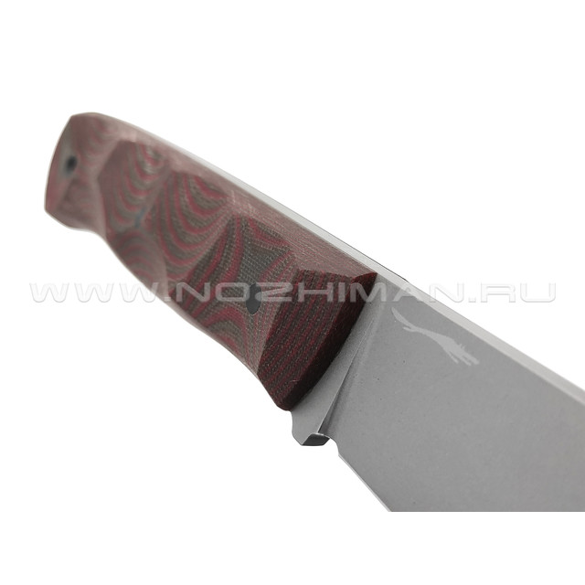 Волчий Век нож Слоник сталь D2 WA bead-blast, рукоять Micarta grey & maroon