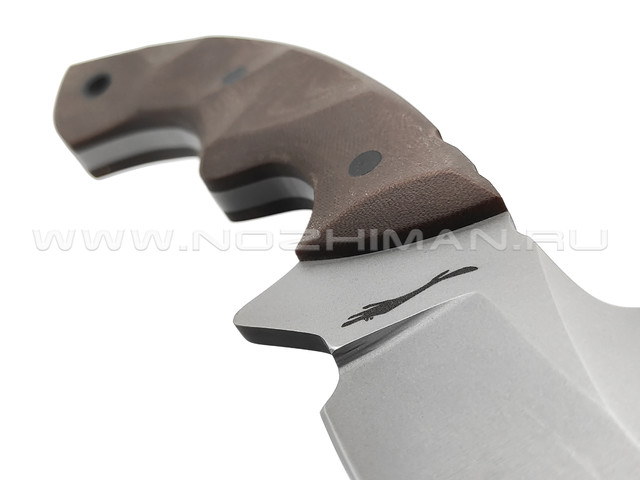 Волчий Век нож Кондрат Custom сталь N690 WA bead-blast, рукоять Micarta brown