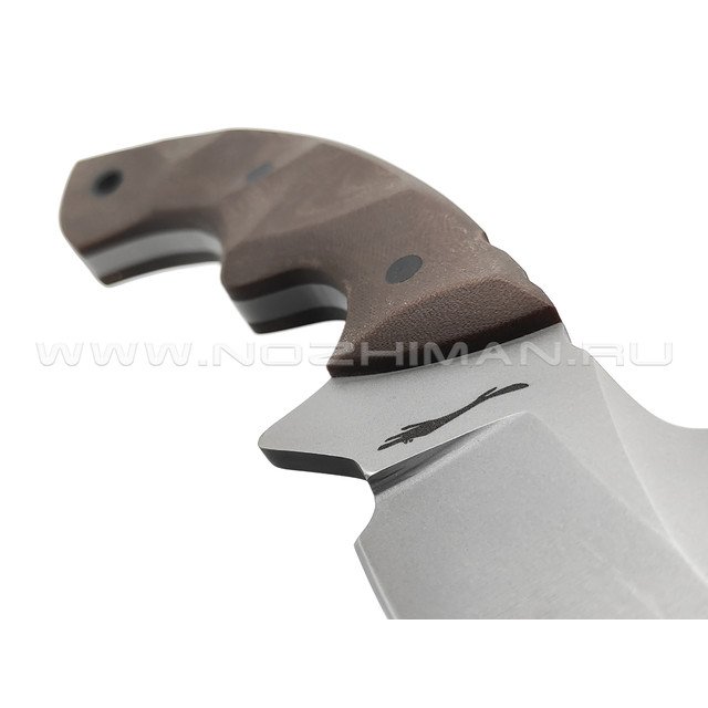 Волчий Век нож Кондрат Custom сталь N690 WA bead-blast, рукоять Micarta brown