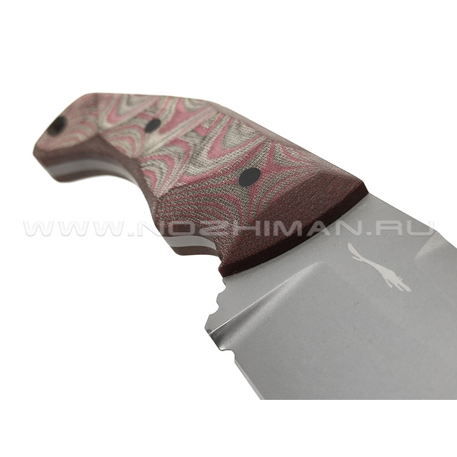 Волчий Век нож Сквозняк Brutal Edition сталь N690 WA bead-blast, рукоять Micarta grey & maroon