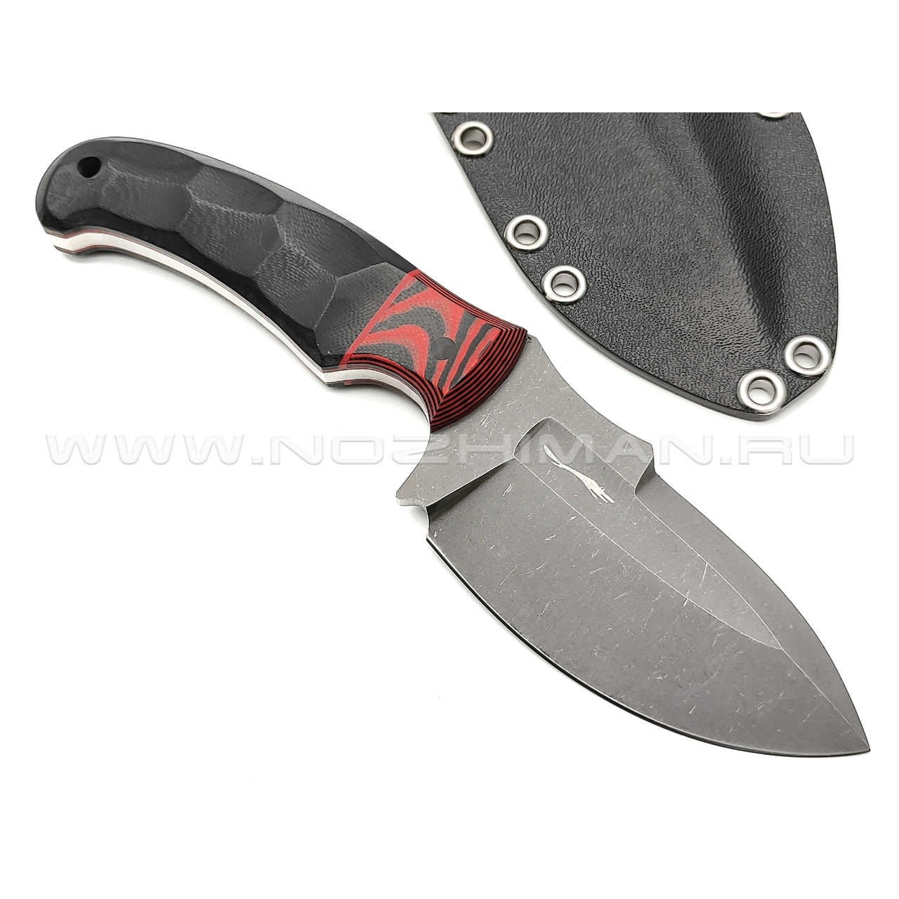 Волчий Век нож Drago сталь D2 WA блэквош, рукоять G10 black & red