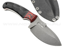 Волчий Век нож Drago сталь D2 WA blackwash, рукоять G10 black & red