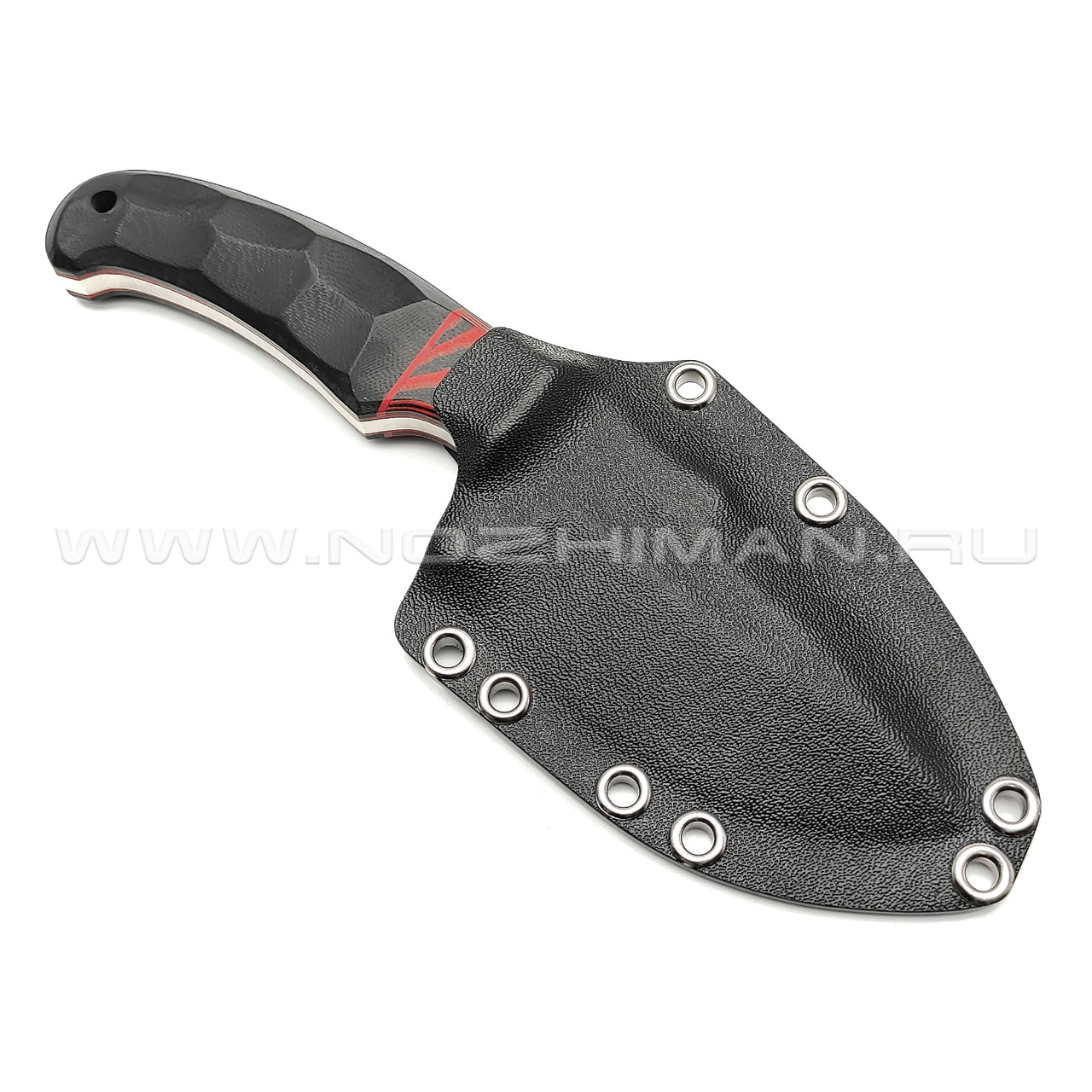Волчий Век нож Drago сталь D2 WA блэквош, рукоять G10 black & red