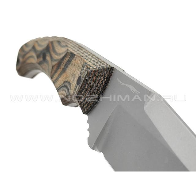 Волчий Век нож Сквозняк Brutal Edition сталь D2 WA bead-blast, рукоять Micarta black & yellow