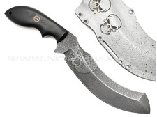 Волчий Век нож Кондрат 18 Skull Custom сталь D2 WA, рукоять G10 black