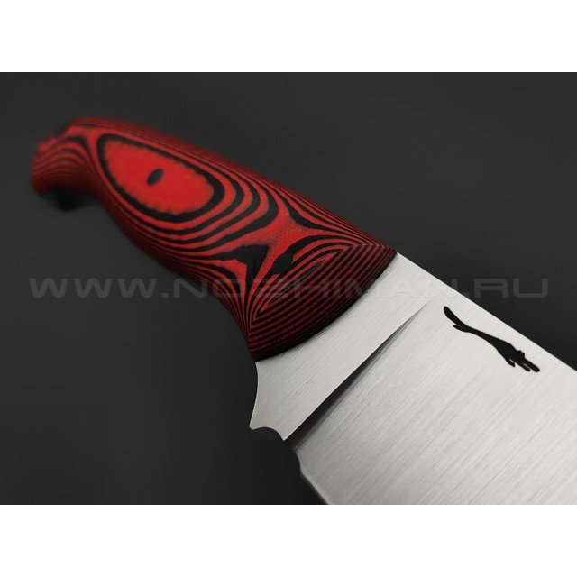Волчий Век нож Ямской XL сталь Krupp 1.4116 WA 6.6 мм, рукоять G10 black & red
