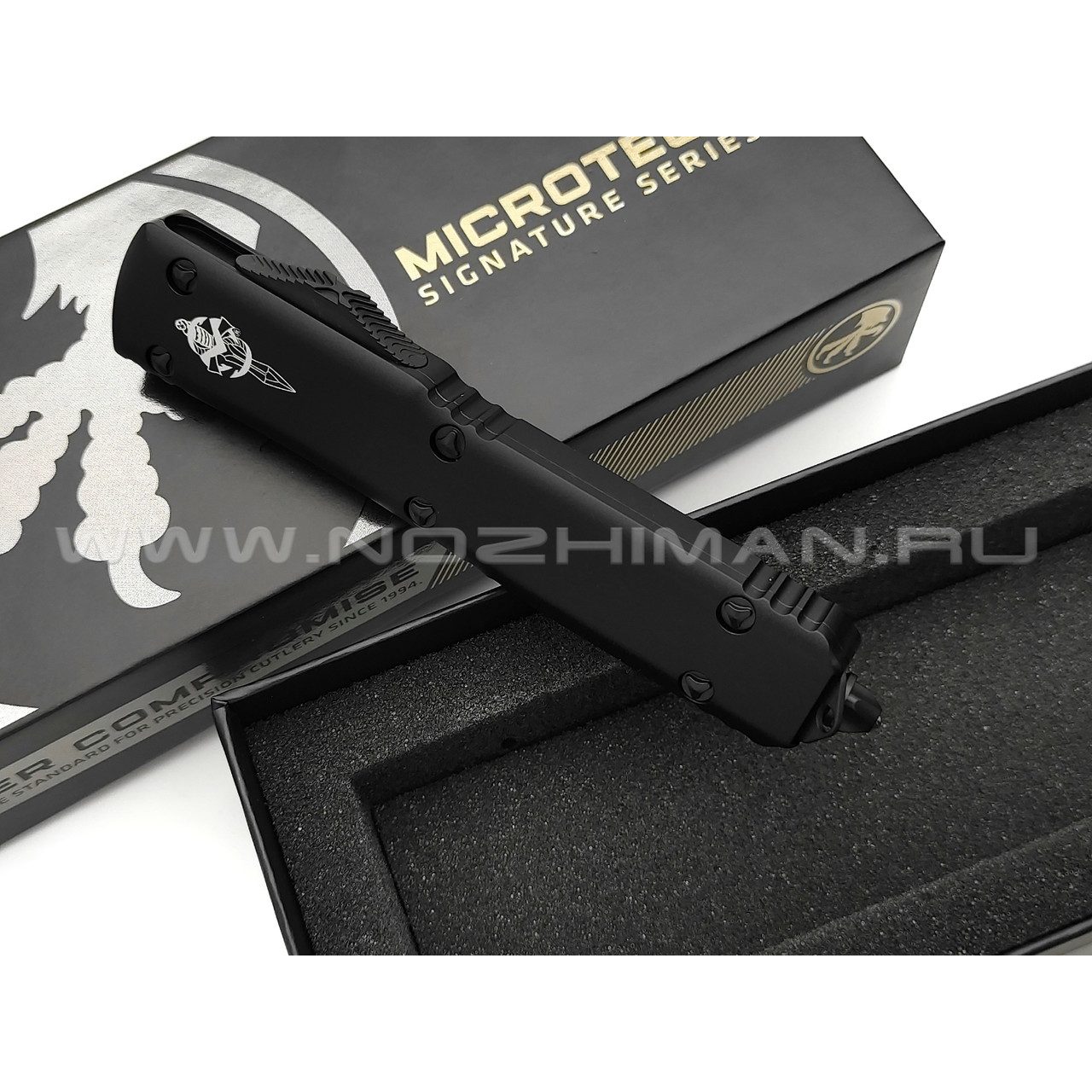 Нож Microtech Ultratech Hellhound Black 119-1TS сталь M390 DLC, рукоять Алюминий 6061-T6