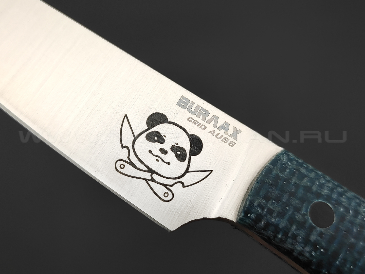 Burlax нож Панда BX0169 сталь Cryo Aus-8, рукоять синяя микарта