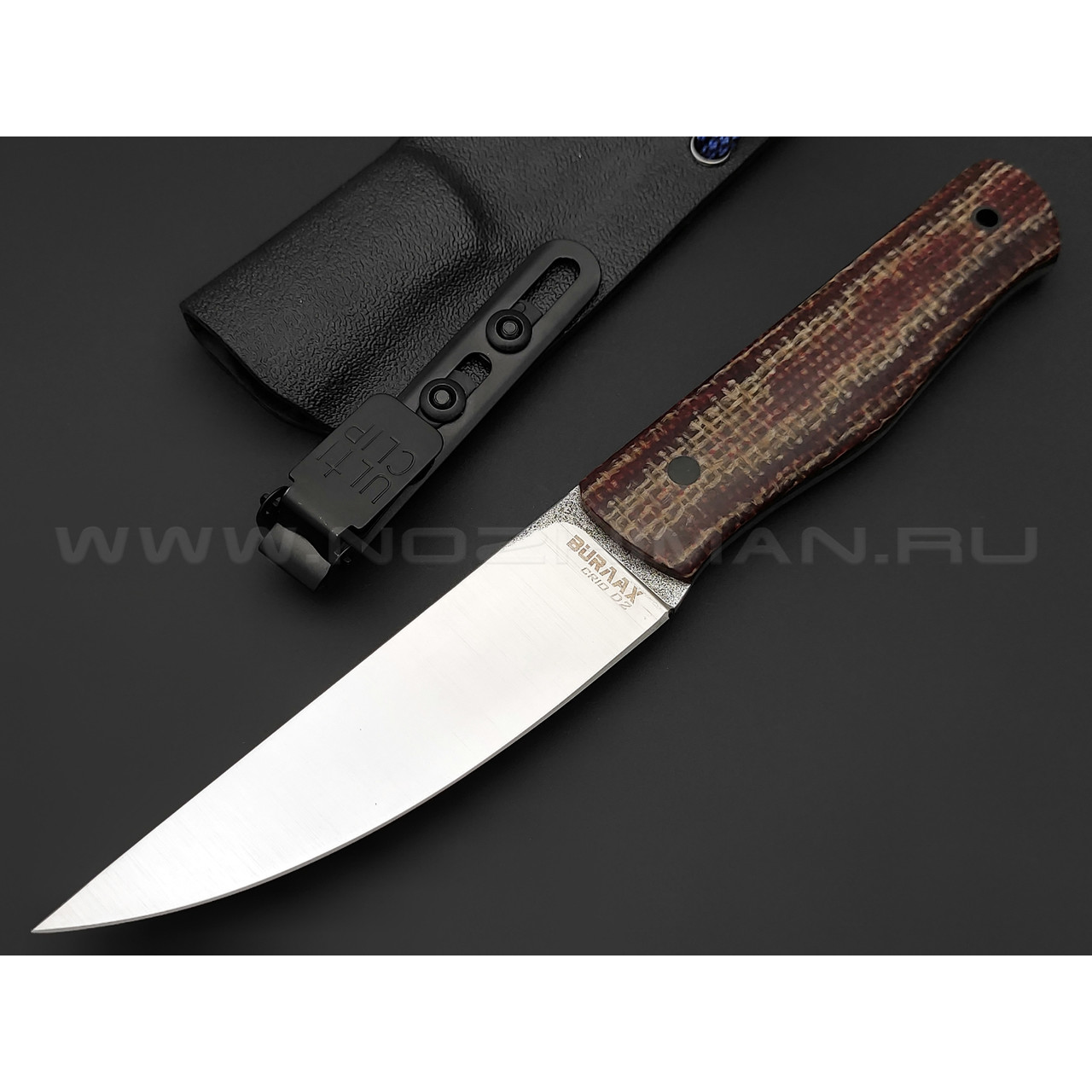 Burlax нож BX0167 сталь Cryo D2, рукоять коричневая микарта