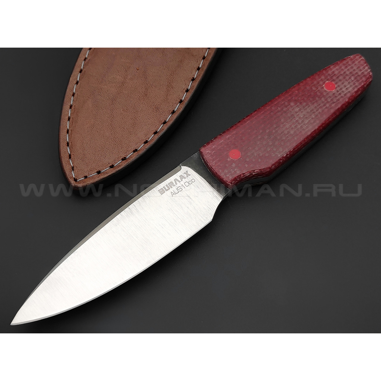 Нож Burlax Скин-Ду BX0109 сталь Aus10Co, рукоять красная микарта